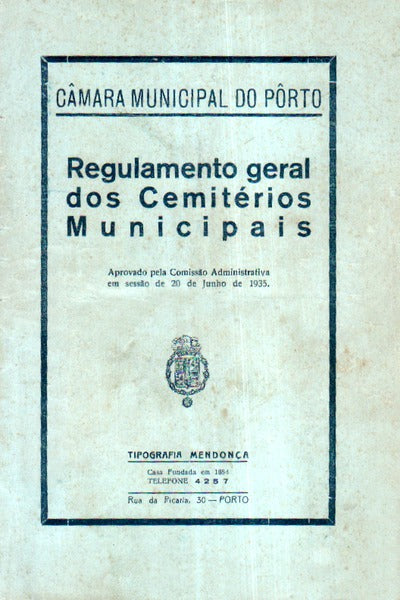 REGULAMENTO GERAL DOS CEMITÃ‰RIOS MUNICIPAIS.