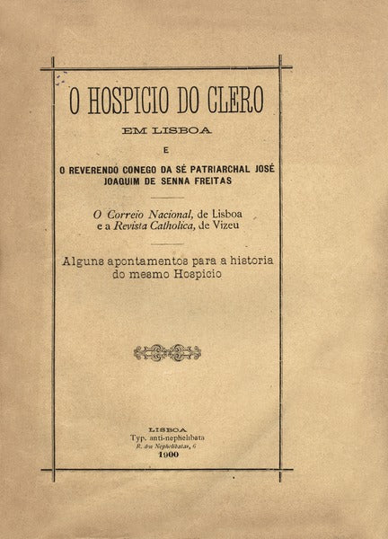 HOSPICIO (O) DO CLERO EM LISBOA