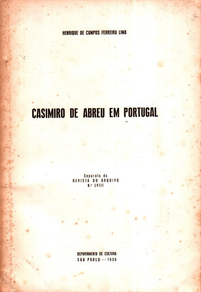 CASIMIRO DE ABREU EM PORTUGAL.