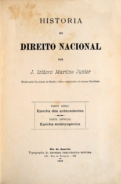 HISTORIA DO DIREITO NACIONAL.