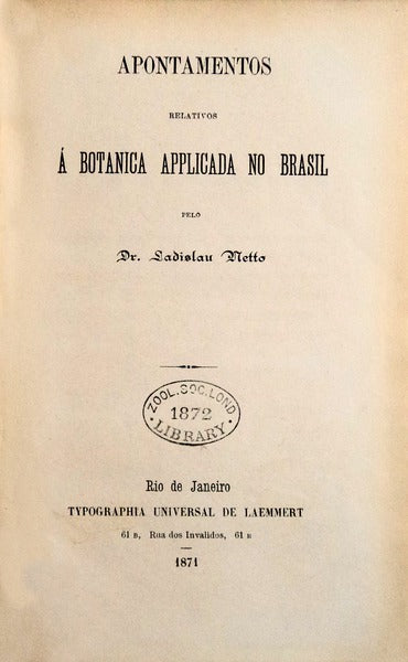 APONTAMENTOS RELATIVOS Ã BOTANICA APPLICADA NO BRASIL.