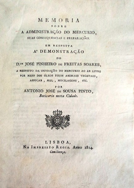 MEMORIA SOBRE A ADMINISTRAÃ‡ÃƒO DO MERCURIO,