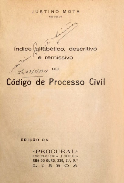 INDICE ALFABÃ‰TICO, DESCRITIVO E REMISSIVO DO CÃ“DIGO DE PROCESSO CIVIL.