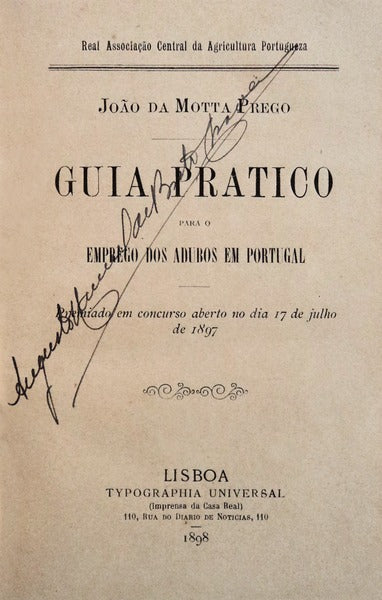 GUIA PRATICO PARA O EMPREGO DOS ADUBOS EM PORTUGAL.