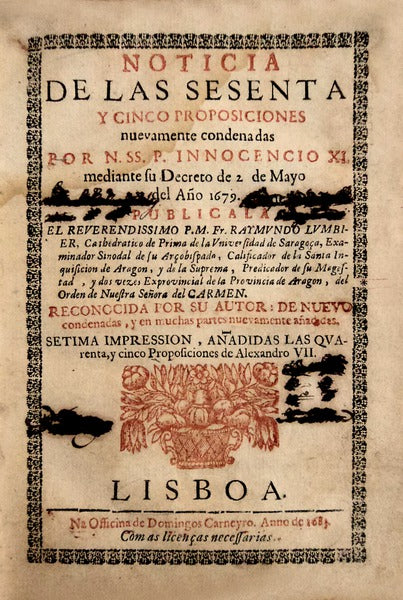 NOTICIA DE LAS SESENTA Y CINCO PROPOSICIONES