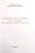 PEQUENO DICIONÃRIO DE AUTORES DE LÃNGUA PORTUGUESA.