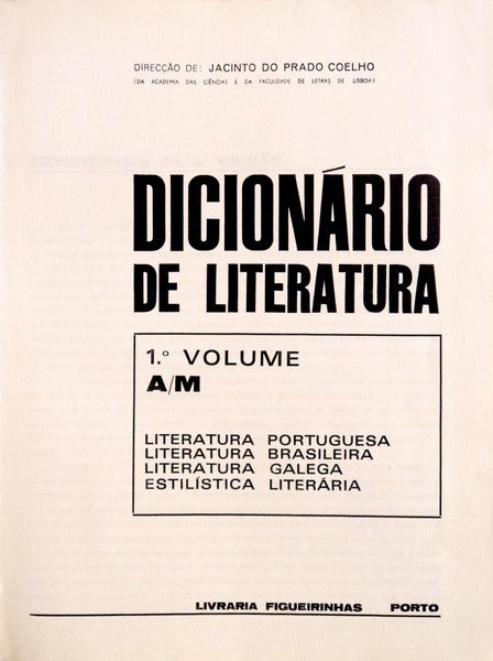 DICCIONÃRIO DE LITERATURA.