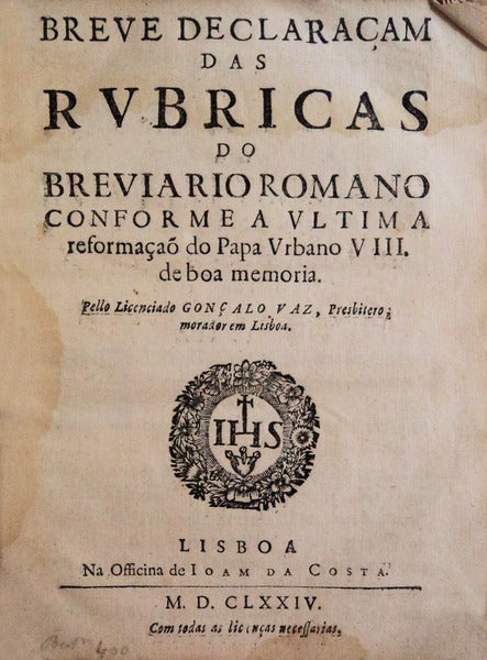 BREVE DECLARAÃ‡AM DAS RVBRICAS DO BREVIARIO ROMANO