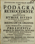 DISSERTATIO INAVGVRALIS MEDICA DE PODAGRA RETROCEDENTE