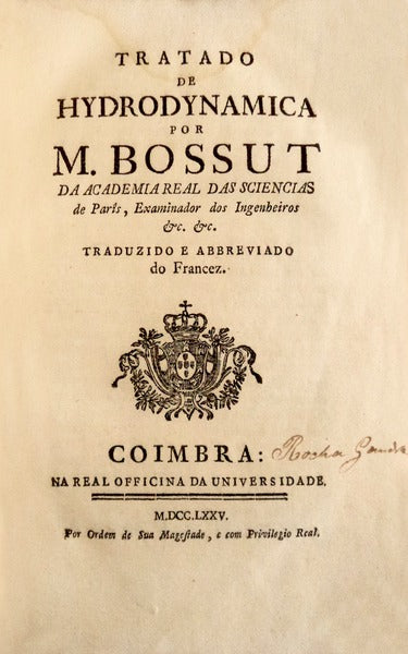 TRATADO DE HYDRODYNAMICA POR M. BOSSUT