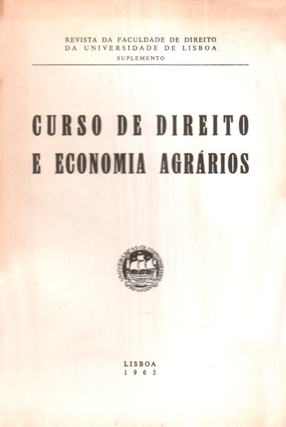 CURSO DE DIREITO E ECONOMIA AGRÃRIOS.