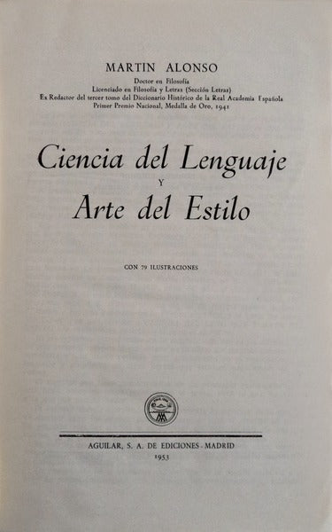 CIENCIA DEL LENGUAJE Y ARTE DEL ESTILO.
