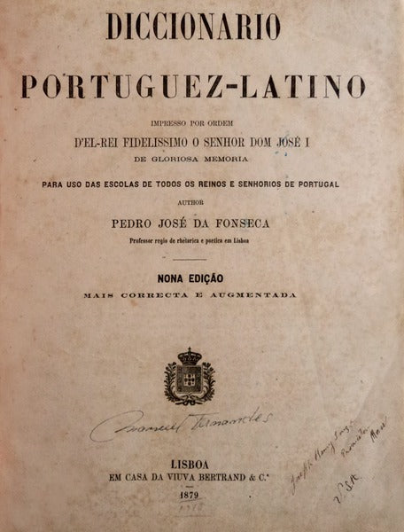 DICCIONARIO PORTUGUEZ-LATINO. [9.Âª ediÃ§Ã£o]