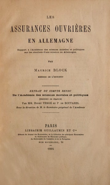 LES ASSURANCES OUVRIÃˆRES EN ALLEMAGNE.