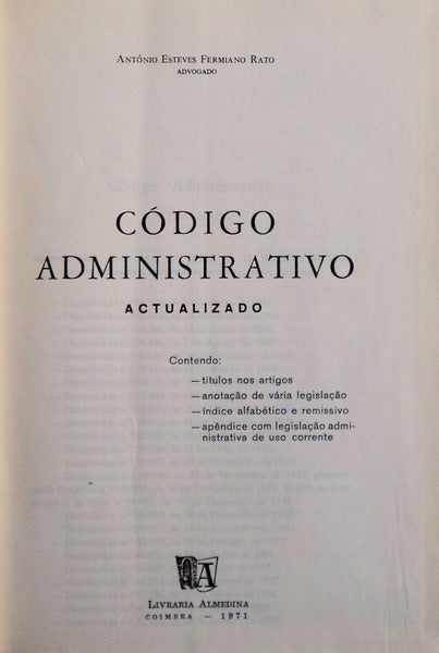 CÃ“DIGO ADMINISTRATIVO, ACTUALIZADO.