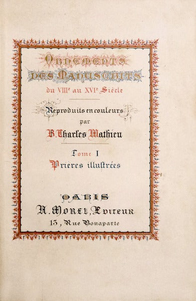 ORNEMENTS DES MANUSCRITS DU VIII AU XVI SIÃˆCLE.
