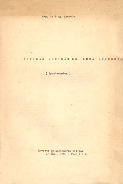 ANTIGAS MEDIDAS DE AGUA CORRENTE.