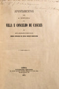 APONTAMENTOS PARA A HISTÃ“RIA DA VILLA E CONCELHO DE CASCAES.