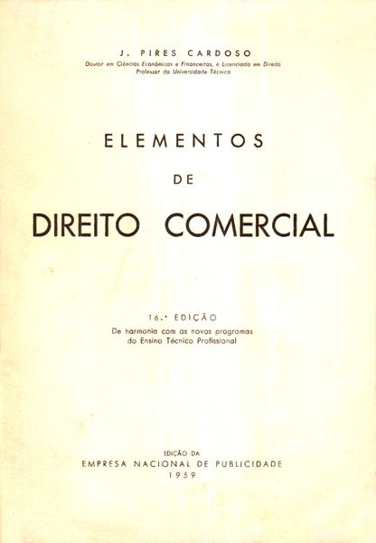 ELEMENTOS DE DIREITO COMERCIAL. [16.Âª EDIÃ‡ÃƒO]