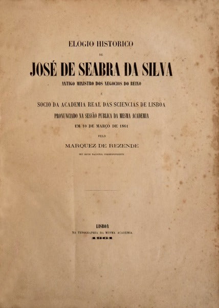 ELOGIO HISTÃ“RICO DE JOSÃ‰ DE SEABRA DA SILVA
