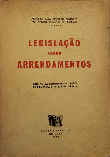 LEGISLAÃ‡ÃƒO SOBRE ARRENDAMENTOS.
