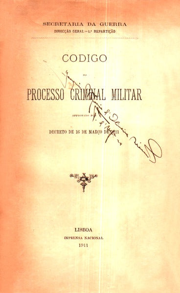 CÃ“DIGO DO PROCESSO CRIMINAL MILITAR.