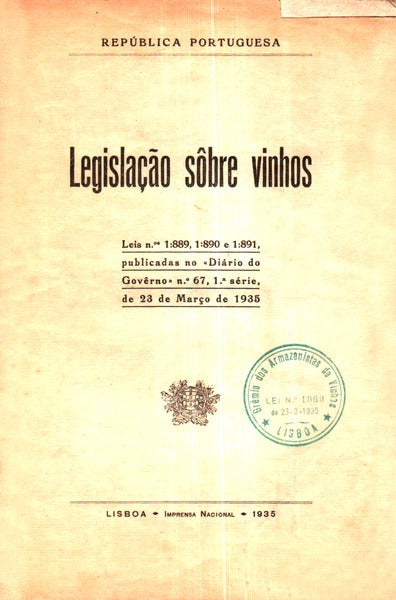 LEGISLAÃ‡ÃƒO SÃ”BRE VINHOS.
