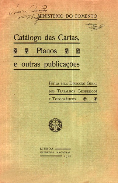 CATÃLOGO DAS CARTAS, PLANOS E OUTRAS PUBLICAÃ‡Ã•ES.