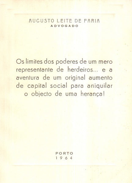 OS LIMITES DOS PODERES DE UM MERO REPRESENTANTE DE HERDEIROS ....