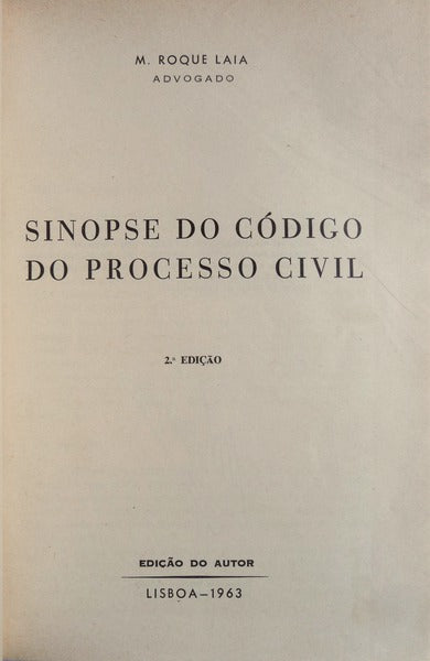 SINOPSE DO CÃ“DIGO DO PROCESSO CIVIL.