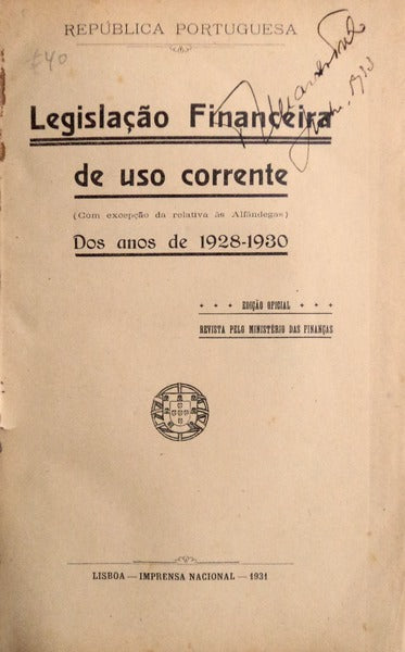 LEGISLAÃ‡ÃƒO FINANCEIRA DE USO CORRENTE.