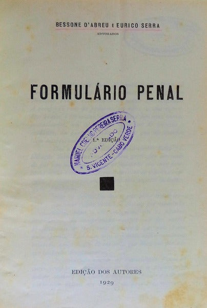 FORMULÃRIO PENAL.