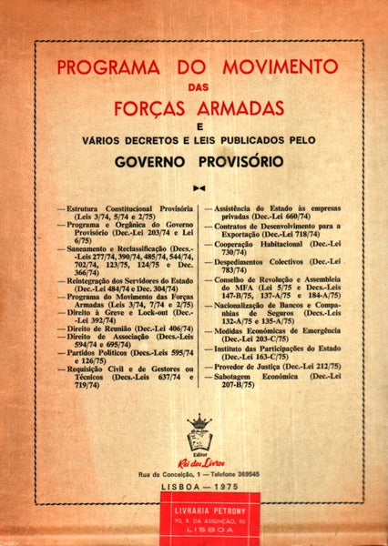 PROGRAMA DO MOVIMENTO DAS FORÃ‡AS ARMADAS.