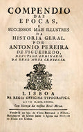 COMPENDIO DAS EPOCAS, E SUCCESSOS MAIS ILLUSTRES DA HISTÃ“RIA GERAL.