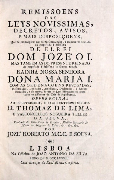 REMISSOENS DAS LEYS NOVISSIMAS, DECRETOS, AVISOS, E MAIS DISPOSIÃ‡OENS, [PARTE II]