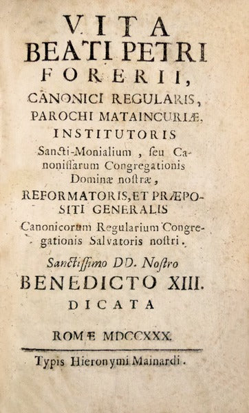 VITA BEATI PETRI FORERII