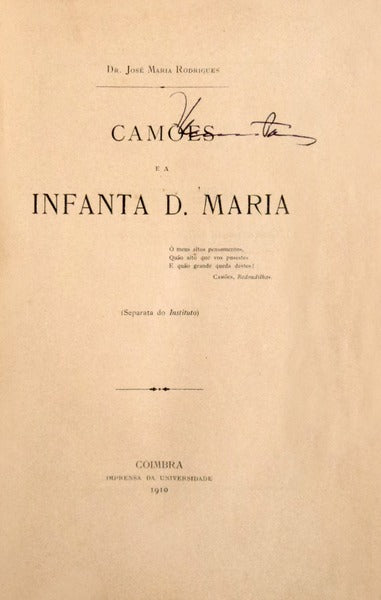 CAMÃ•ES E A INFANTA D. MARIA.