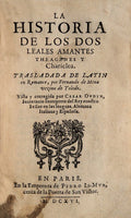LA HISTORIA DE LOS DOS LEALES AMANTES THEAGENES Y Chariclea.