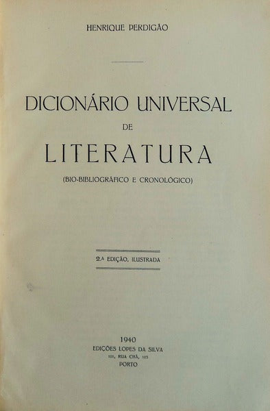 DICIONÃRIO UNIVERSAL DE LITERATURA.
