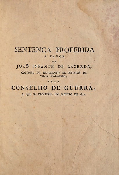 SENTENÃ‡A PROFERIDA A FAVOR DE JOAÃ• INFANTE DE LACERDA,