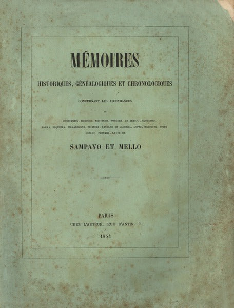MÃ‰MOIRES HISTORIQUES, GÃ‰NÃ‰ALOGIQUES ET CHRONOLOGIQUES