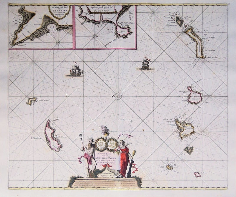 CARTOGRAFIA. SEC. XVII. MAPA DAS ILHAS DA MADEIRA E CANÃRIAS.
