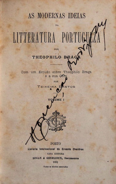 AS MODERNAS IDEIAS NA LITTERATURA PORTUGUEZA.