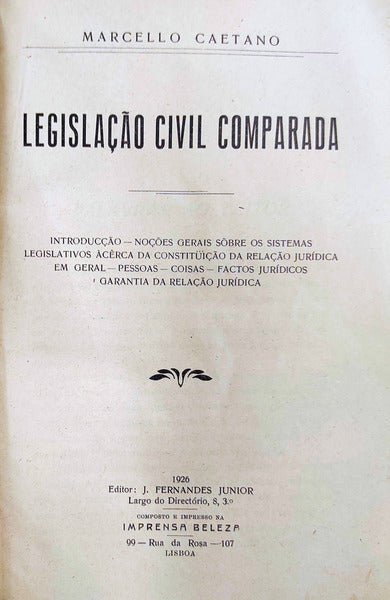 LEGISLAÃ‡ÃƒO CIVIL COMPARADA.