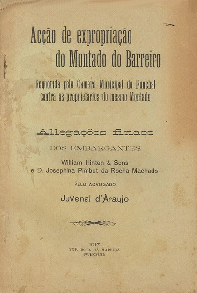 ACÃ‡ÃƒO DE EXPROPRIAÃ‡ÃƒO DO MONTADO DO BARREIRO.
