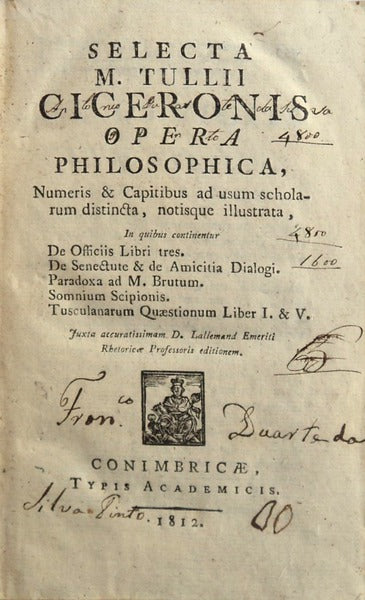 SELECTA M. TULLII CICERONIS OPERA PHILOSOPHICA,