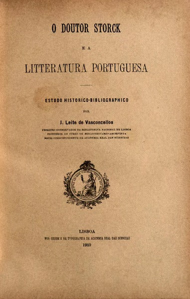 O DOUTOR STORCK E A LITTERATURA PORTUGUESA.