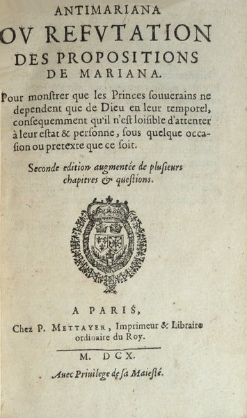 ANTIMARIANA OV REFVTATION DES PROPOSITION DE MARIANA.