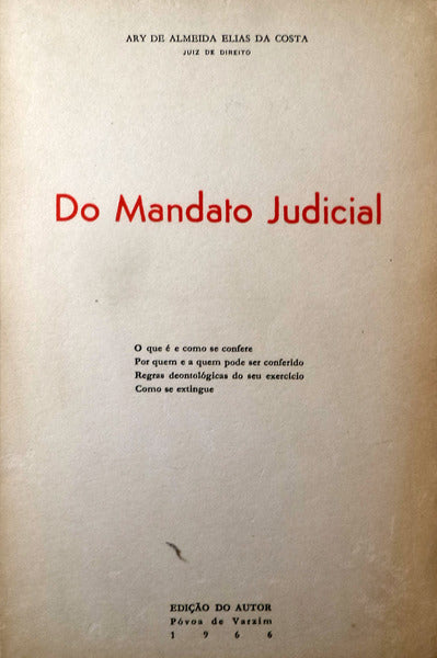 DO MANDATO JUDICIAL.