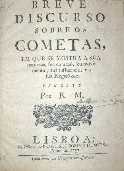 BREVE DISCURSO SOBRE OS COMETAS,